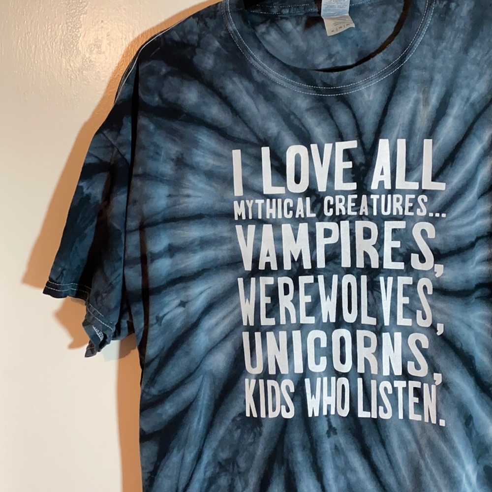 FUNNY Mythical Creatures mom/teacher shirt tie dye